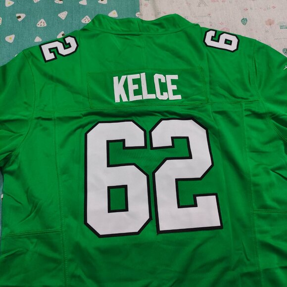Philadelphia Eagles Kelly Jason Kelce Game #62 Green Jersey - Picture 8 of 9